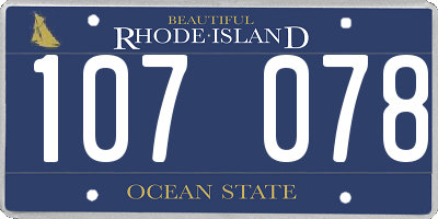 RI license plate 107078