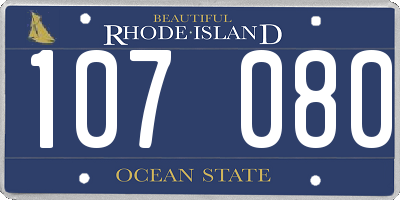 RI license plate 107080
