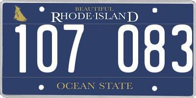 RI license plate 107083