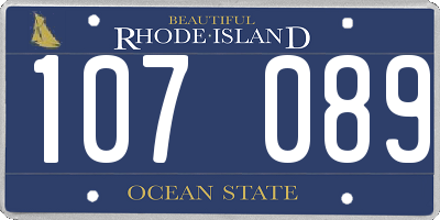 RI license plate 107089