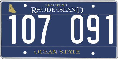 RI license plate 107091