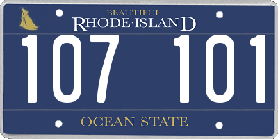 RI license plate 107101