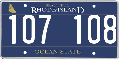 RI license plate 107108