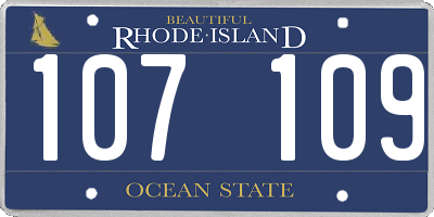 RI license plate 107109