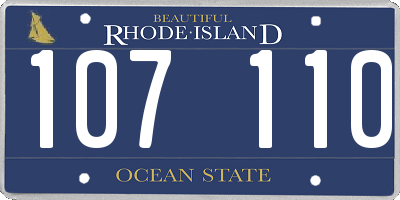 RI license plate 107110