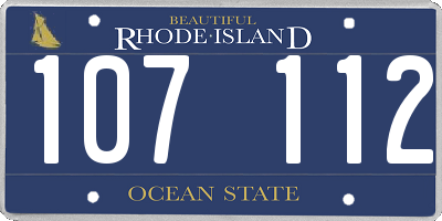 RI license plate 107112