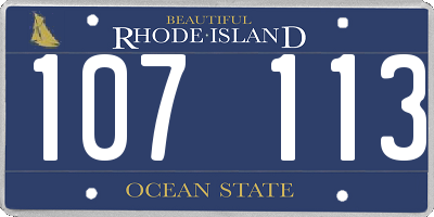 RI license plate 107113