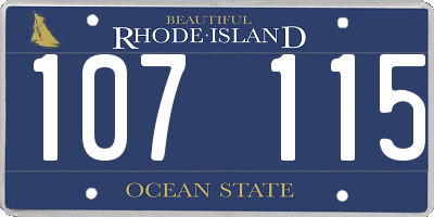 RI license plate 107115
