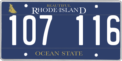 RI license plate 107116