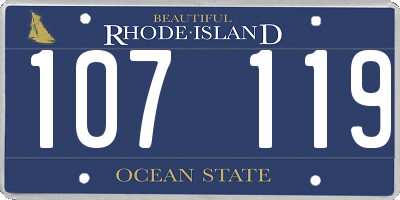 RI license plate 107119