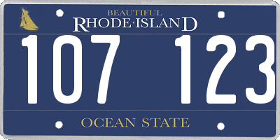 RI license plate 107123