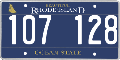 RI license plate 107128