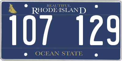RI license plate 107129