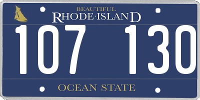 RI license plate 107130