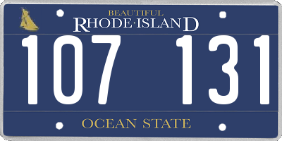 RI license plate 107131