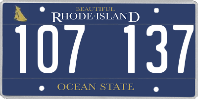 RI license plate 107137