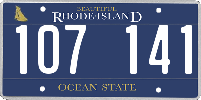 RI license plate 107141