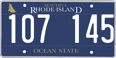 RI license plate 107145