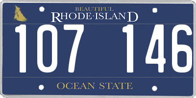 RI license plate 107146