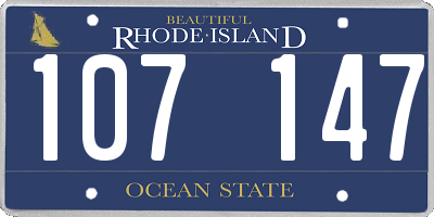RI license plate 107147