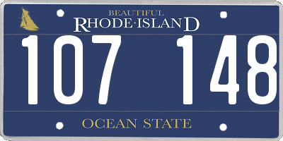 RI license plate 107148