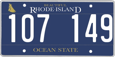 RI license plate 107149