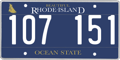 RI license plate 107151