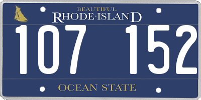 RI license plate 107152