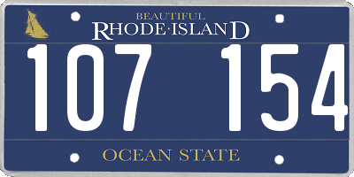 RI license plate 107154