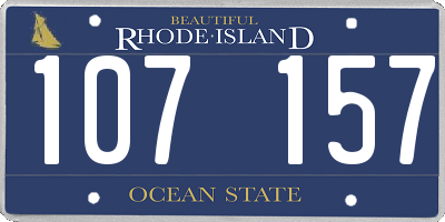 RI license plate 107157