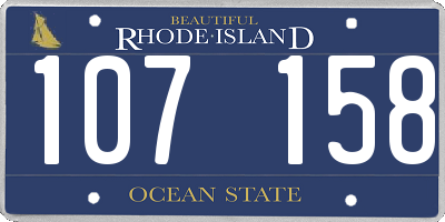 RI license plate 107158