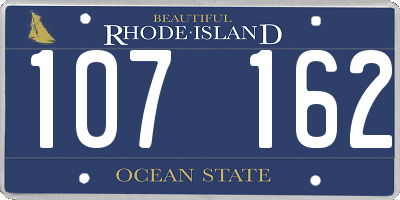 RI license plate 107162