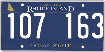RI license plate 107163