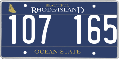 RI license plate 107165