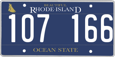 RI license plate 107166
