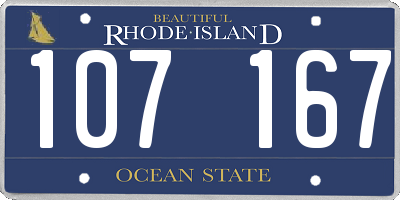 RI license plate 107167
