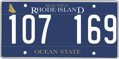 RI license plate 107169