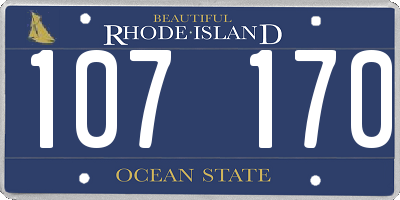 RI license plate 107170