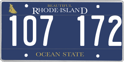 RI license plate 107172