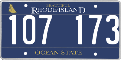 RI license plate 107173