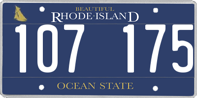 RI license plate 107175