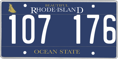 RI license plate 107176