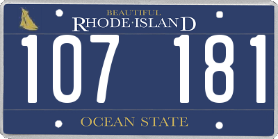 RI license plate 107181