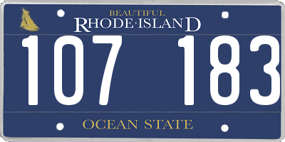 RI license plate 107183