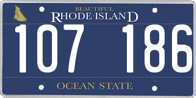 RI license plate 107186
