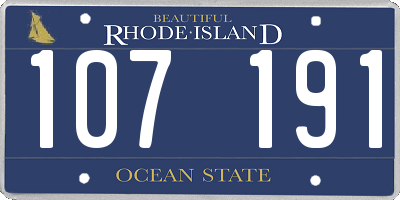RI license plate 107191