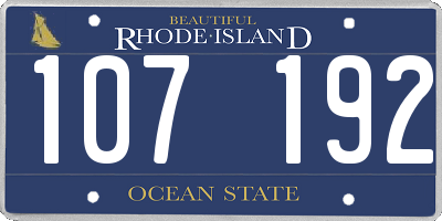 RI license plate 107192