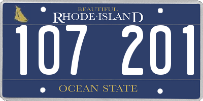 RI license plate 107201