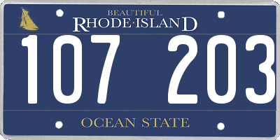 RI license plate 107203