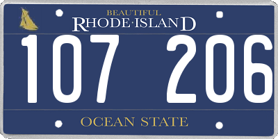 RI license plate 107206